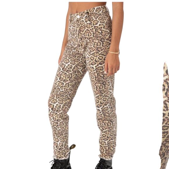 Adika Leopard Animal Print Jeans Size Small NWT - Picture 2 of 9